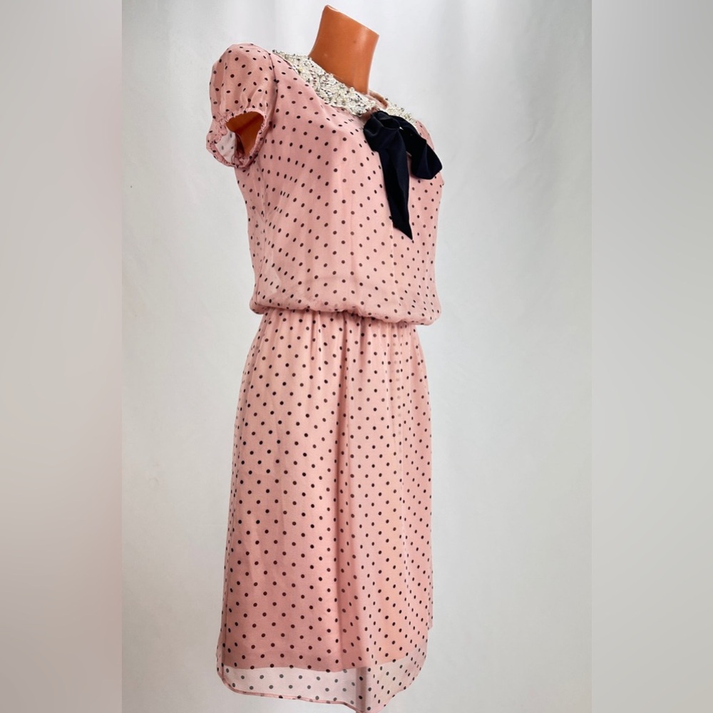 Silk polka dot pink dress Luisa Spagnoli